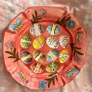 Gates Ware By Designer Laurie Gates 12" Deviled Egg Serving Plate For Easter